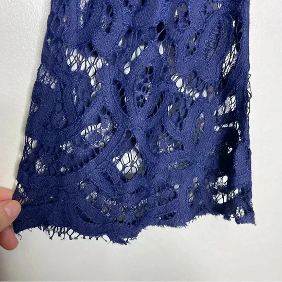 Tularosa x Revolve Matilda Navy Lace Eyelet Pom Pom Dress XS - Picture 6 of 10